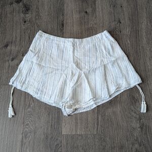 The Jetset Diaries White And Blue Side Tie Summer Shorts